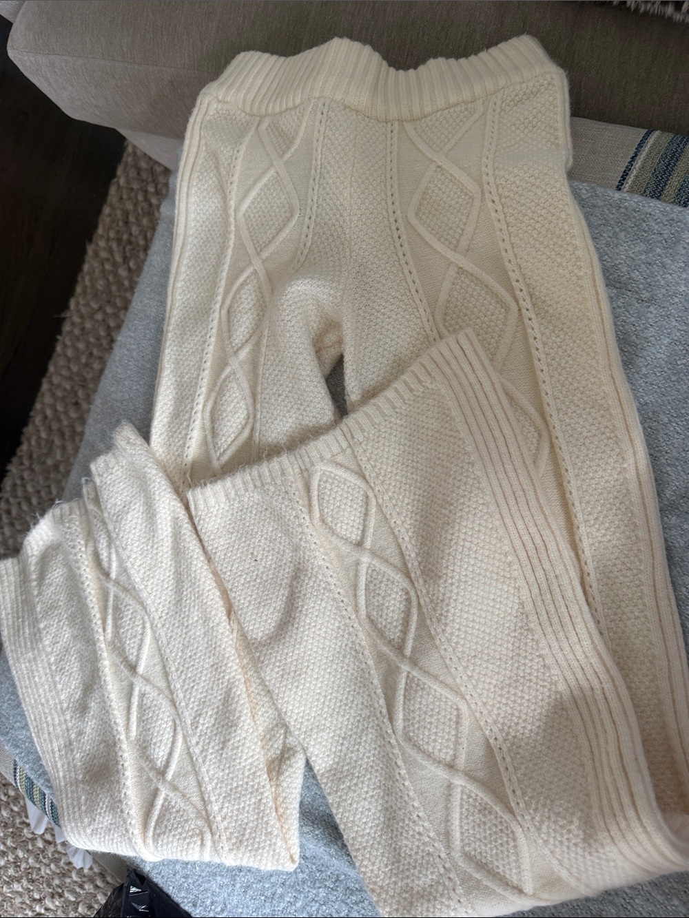 Earthies Cream Cable Knit Sweater Pant